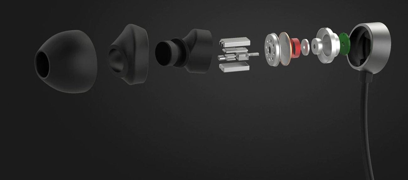 All parts of Zipbuds 26 Sport Headphones are on display.